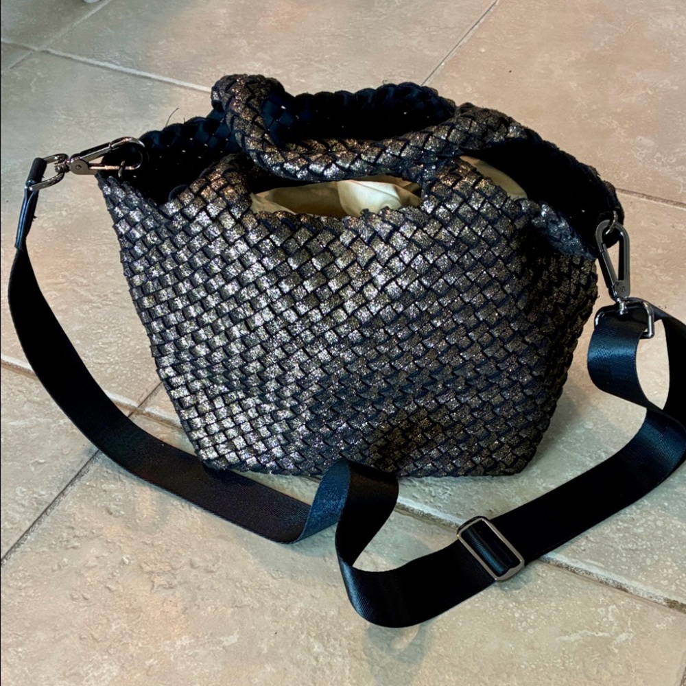 Naghedi Black St. Barths Petit Tote Metallic